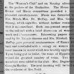 Georgia joins Womens Club…