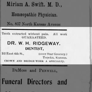 W. H. Ridgeway dentist