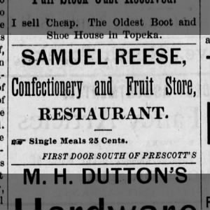 Samuel Reese Advertisement