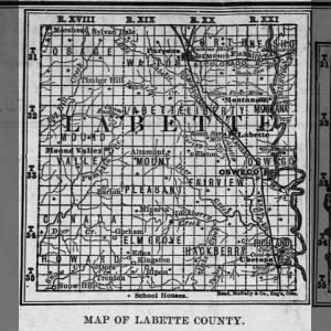Map of Labette County, Kansas. 1879.