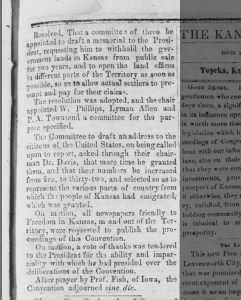 1857 03Mar23_The Kansas Tribune Topeka After prayer by Prof Fish of Iowa the convention adjourned
