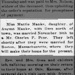 Manke-Poor Wedding Story (30 Nov 1906)