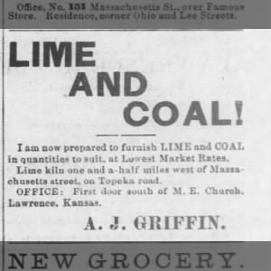 A. J. Griffin ad - Lime & coal 