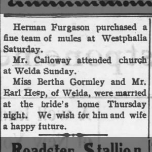 Marriage of Gormley / Hesp