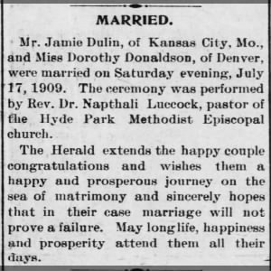Marriage of Dulin / Donaldson