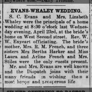 Whaley (French) - Evans - Wedding