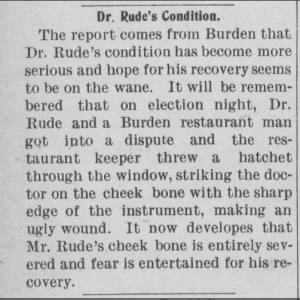 Dr Rude's condition