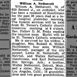 Obituary for William A. Nethercott